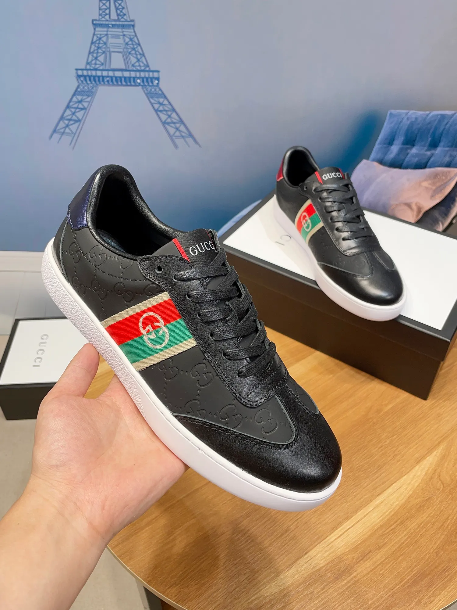 Factory price: 400💰New model is here again! [Gucci Sports Men's Shoes] Gucci fashionable casual men's shoes🇨🇳Original 1:1 mold, new model debuts first💯Not high-profile but avant-garde, simple, low-key and fashionable, super versatile style🌿Made of first-layer cowhide➕Sheepskin lining🎋The version is comfortable on the feet, first-class workmanship🍍Size 38-44, (customized 45)